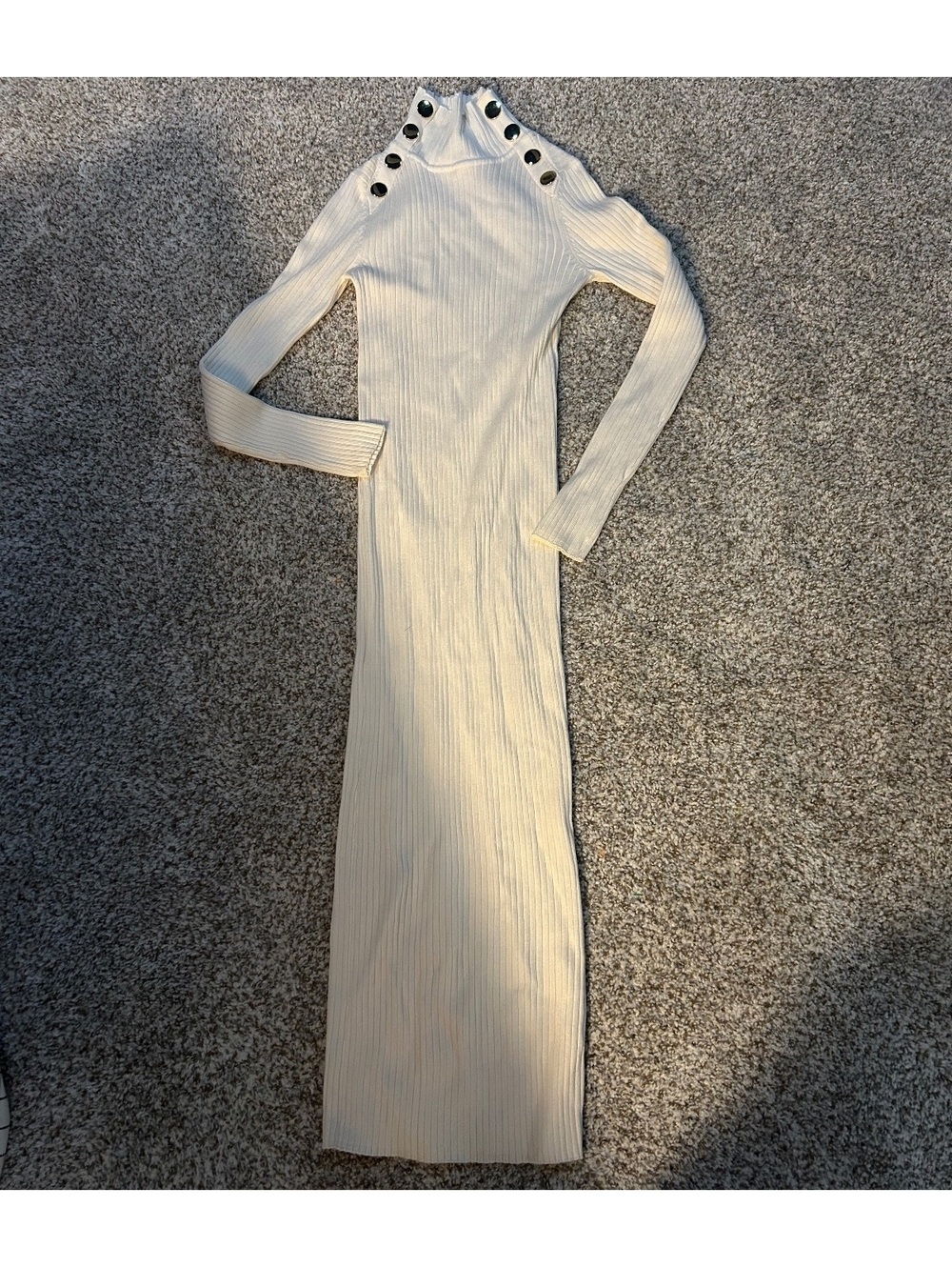 NEW Zara Ivory Ribbed Sweater Dress